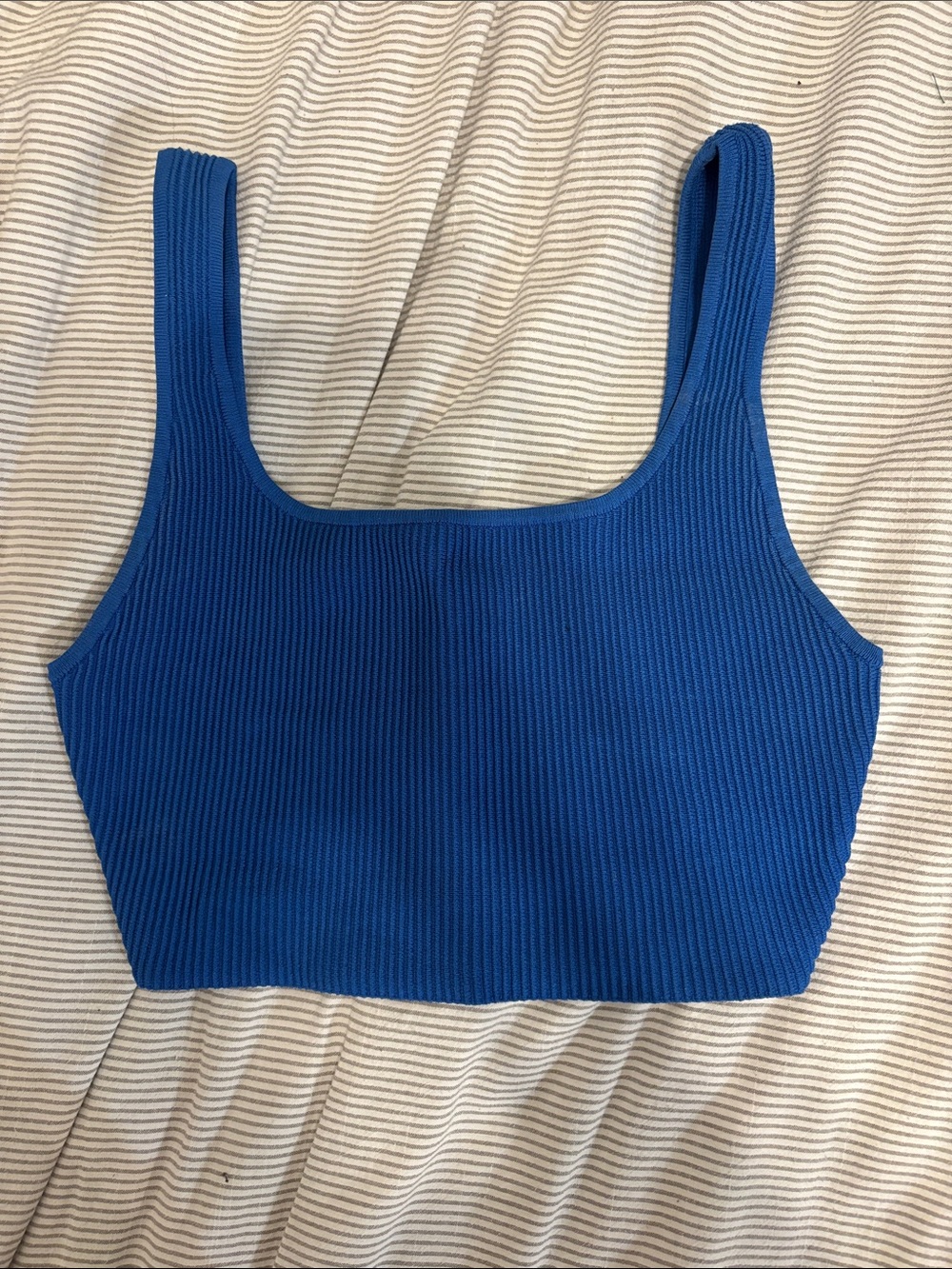 Babaton Cobalt Ribbed Crop Tank